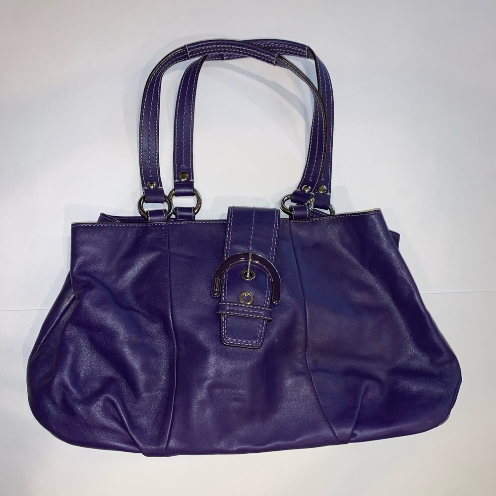 Coach East West Soho Leather Shoulder Bag in Purple F18751